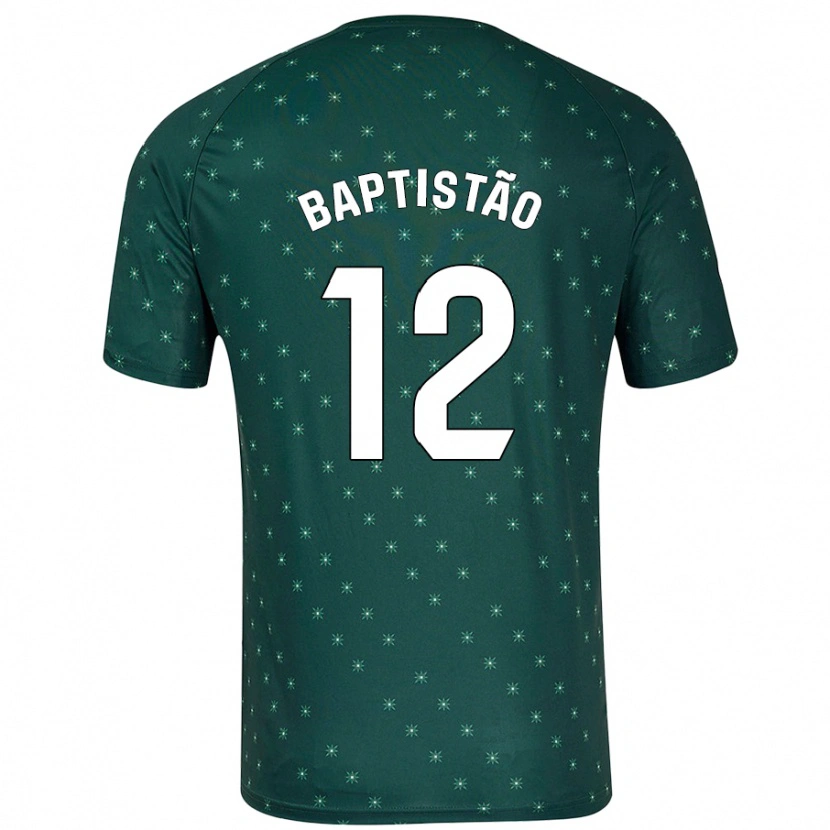 Danxen Hombre Camiseta Léo Baptistão #12 Verde Oscuro 2ª Equipación 2024/25 La Camisa