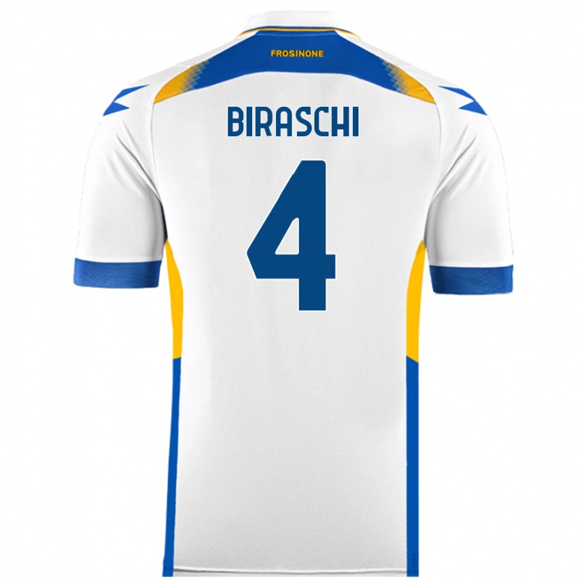 Danxen Hombre Camiseta Davide Biraschi #4 Blanco 2ª Equipación 2024/25 La Camisa