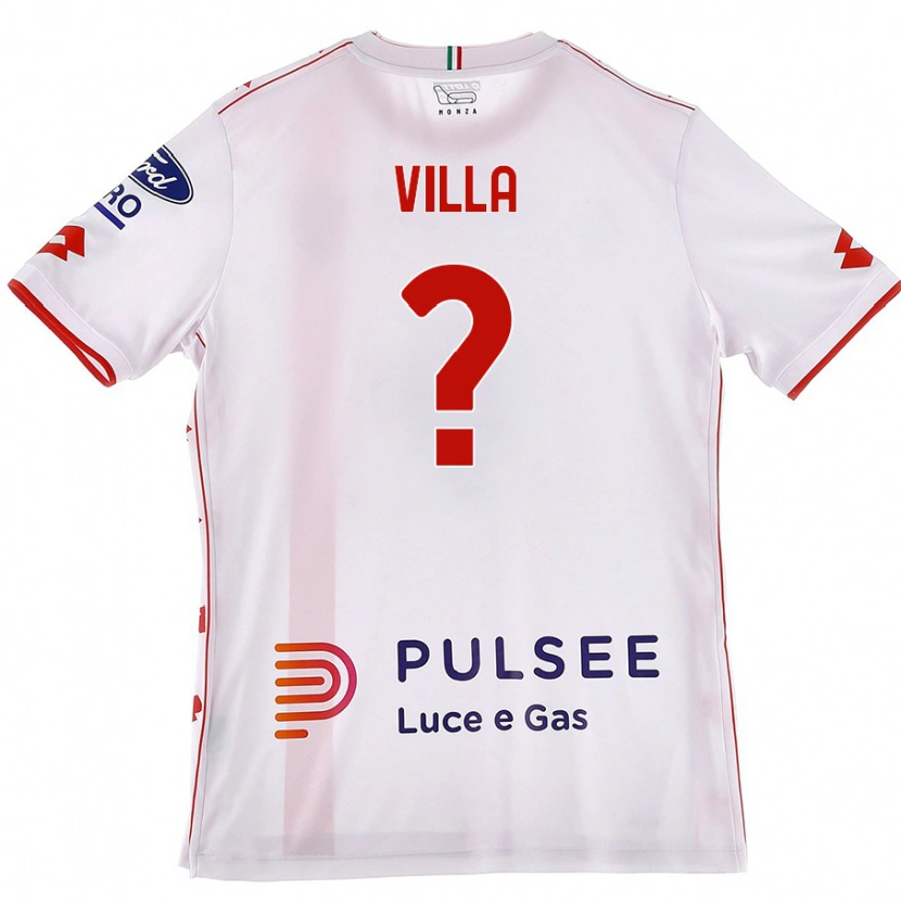 Danxen Hombre Camiseta Manuel Villa #0 Blanco Rojo 2ª Equipación 2024/25 La Camisa