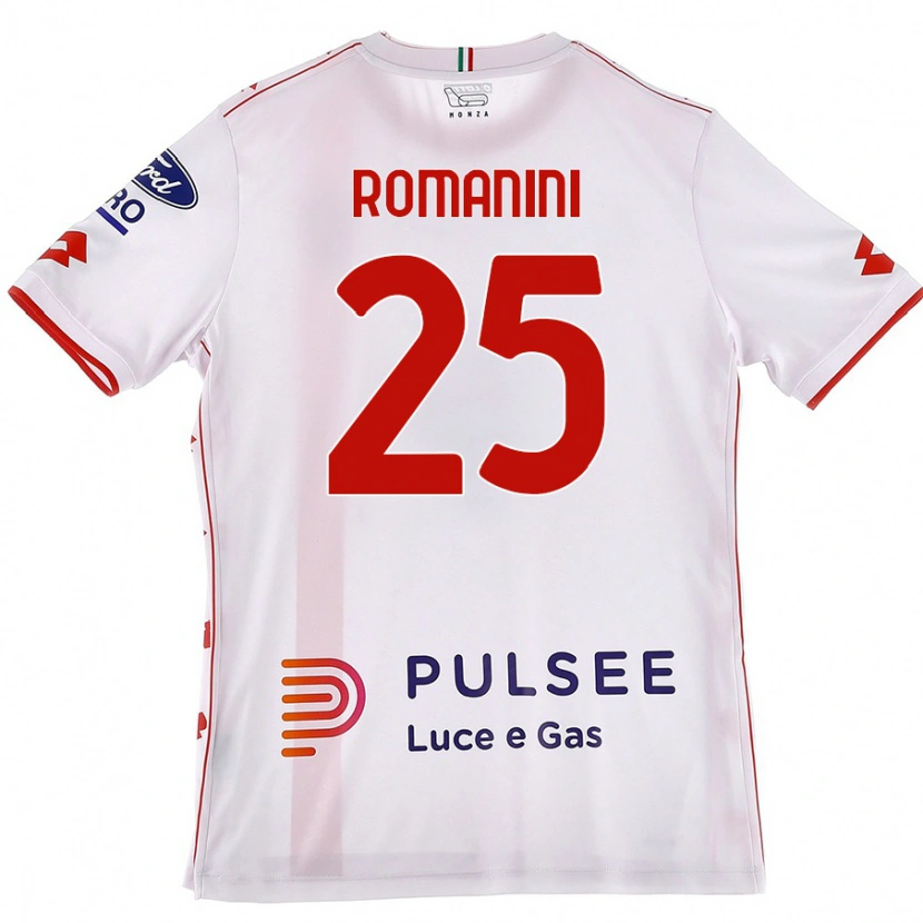 Danxen Hombre Camiseta Andrea Romanini #25 Blanco Rojo 2ª Equipación 2024/25 La Camisa