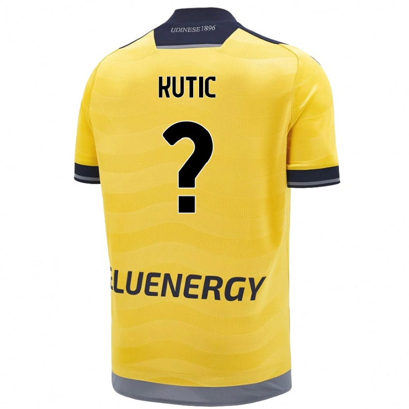 Danxen Hombre Camiseta Stefan Kutic #0 Dorado 2ª Equipación 2024/25 La Camisa