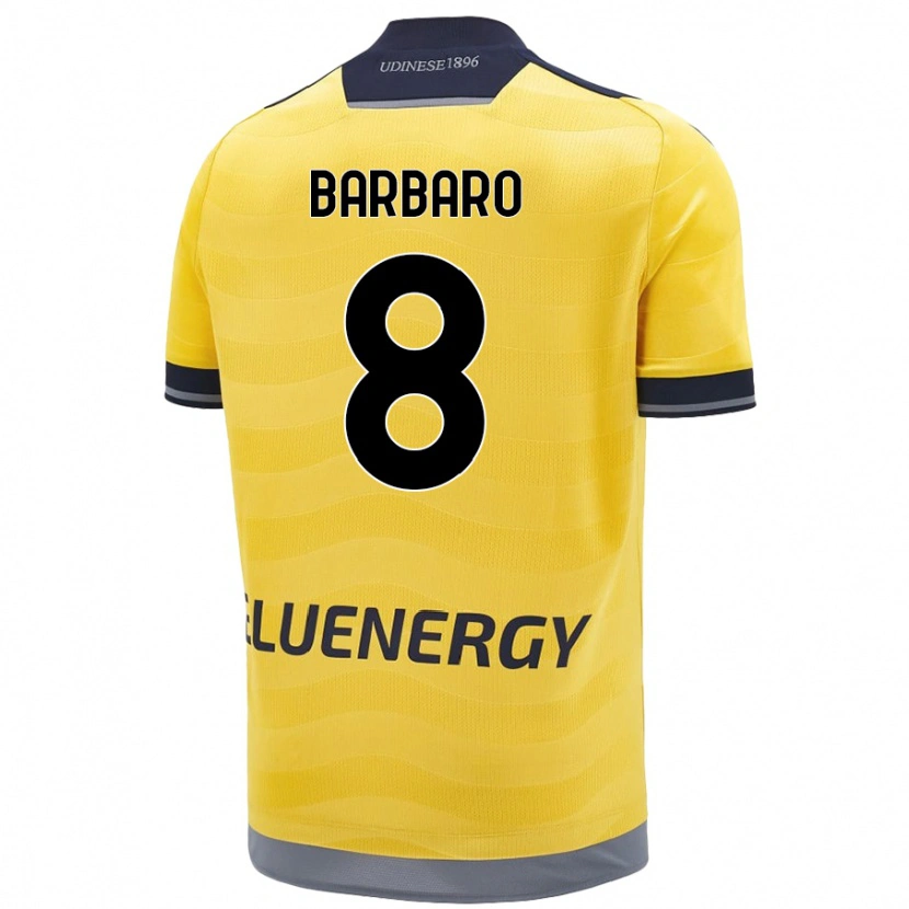 Danxen Hombre Camiseta Elia Barbaro #8 Dorado 2ª Equipación 2024/25 La Camisa