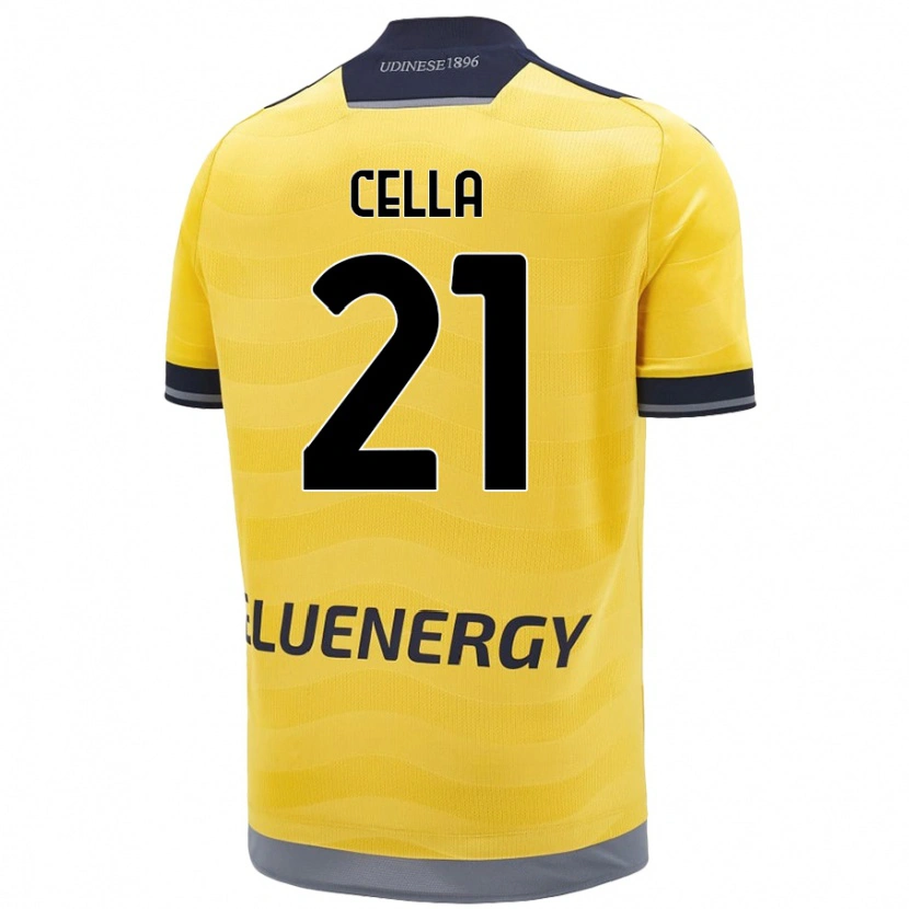 Danxen Hombre Camiseta Leonardo Cella #21 Dorado 2ª Equipación 2024/25 La Camisa