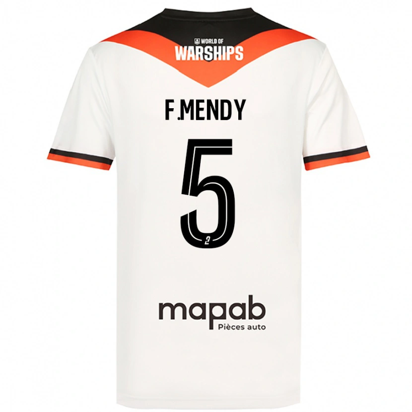 Danxen Hombre Camiseta Formose Mendy #5 Blanco 2ª Equipación 2024/25 La Camisa