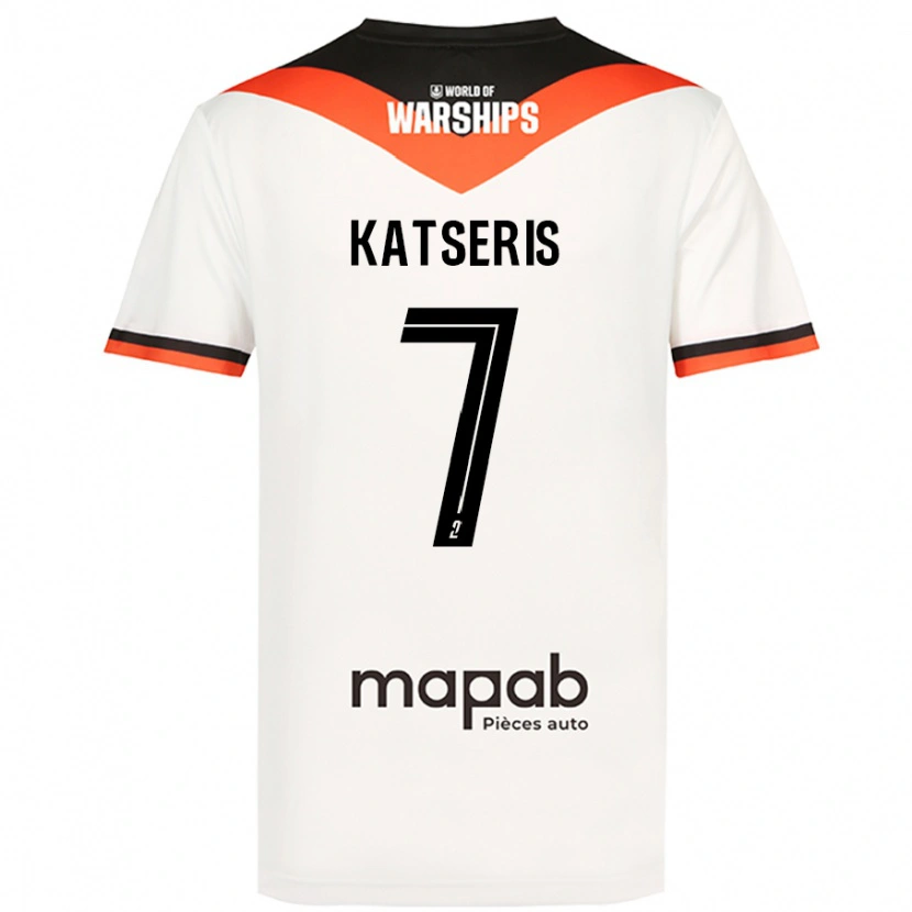 Danxen Hombre Camiseta Panos Katseris #7 Blanco 2ª Equipación 2024/25 La Camisa