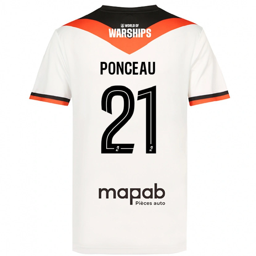 Danxen Hombre Camiseta Julien Ponceau #21 Blanco 2ª Equipación 2024/25 La Camisa