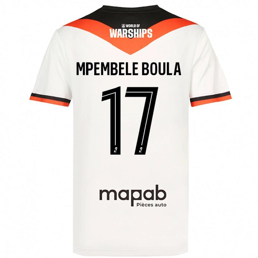 Danxen Hombre Camiseta Exaucé Mpembele Boula #17 Blanco 2ª Equipación 2024/25 La Camisa