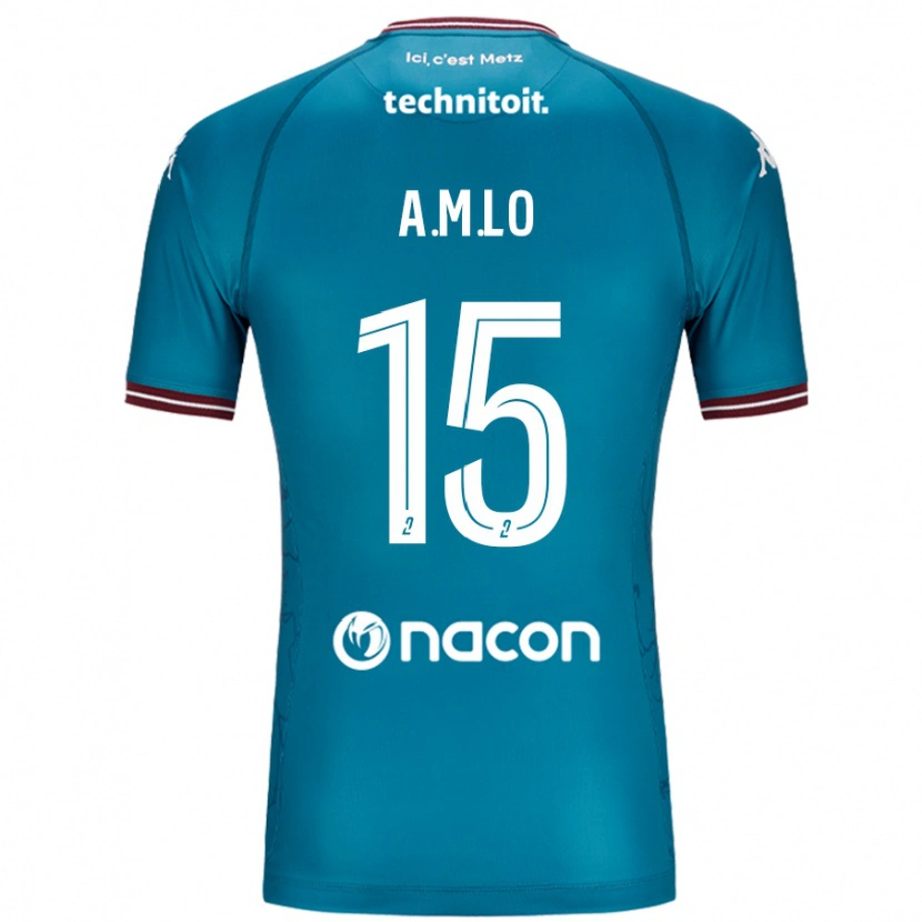 Danxen Hombre Camiseta Aboubacar Lô #15 Azul Petróleo 2ª Equipación 2024/25 La Camisa