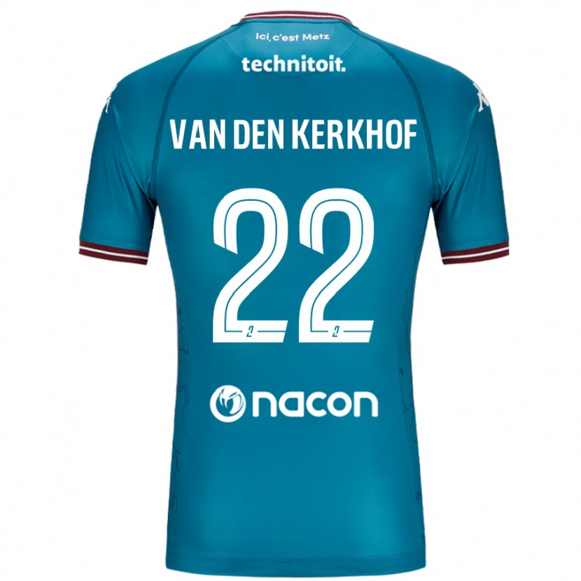 Danxen Hombre Camiseta Kevin Van Den Kerkhof #22 Azul Petróleo 2ª Equipación 2024/25 La Camisa