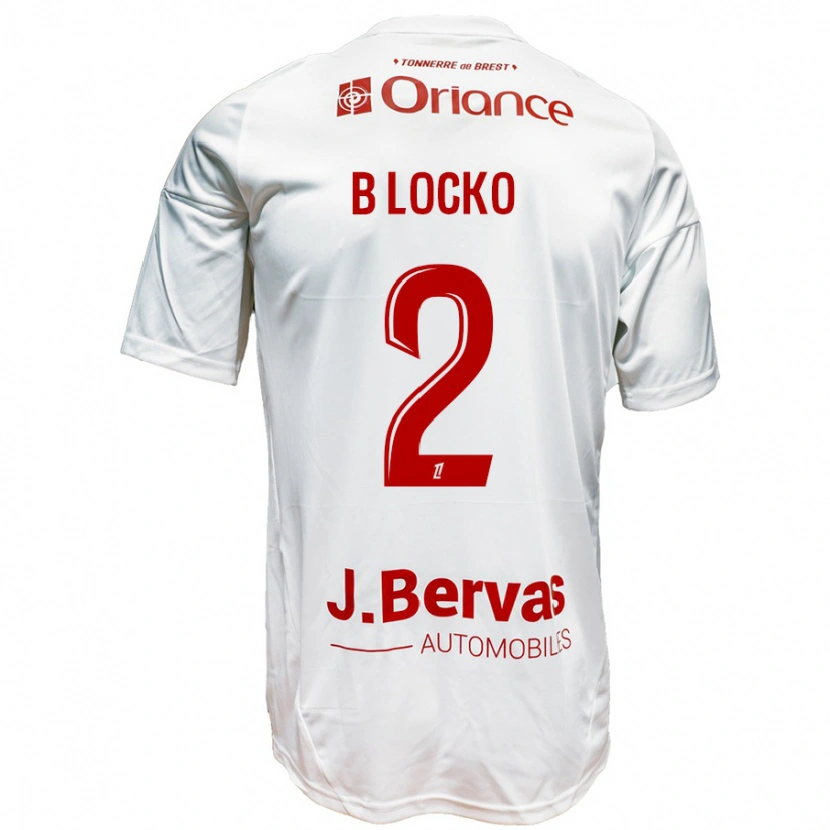 Danxen Hombre Camiseta Bradley Locko #2 Blanco Rojo 2ª Equipación 2024/25 La Camisa