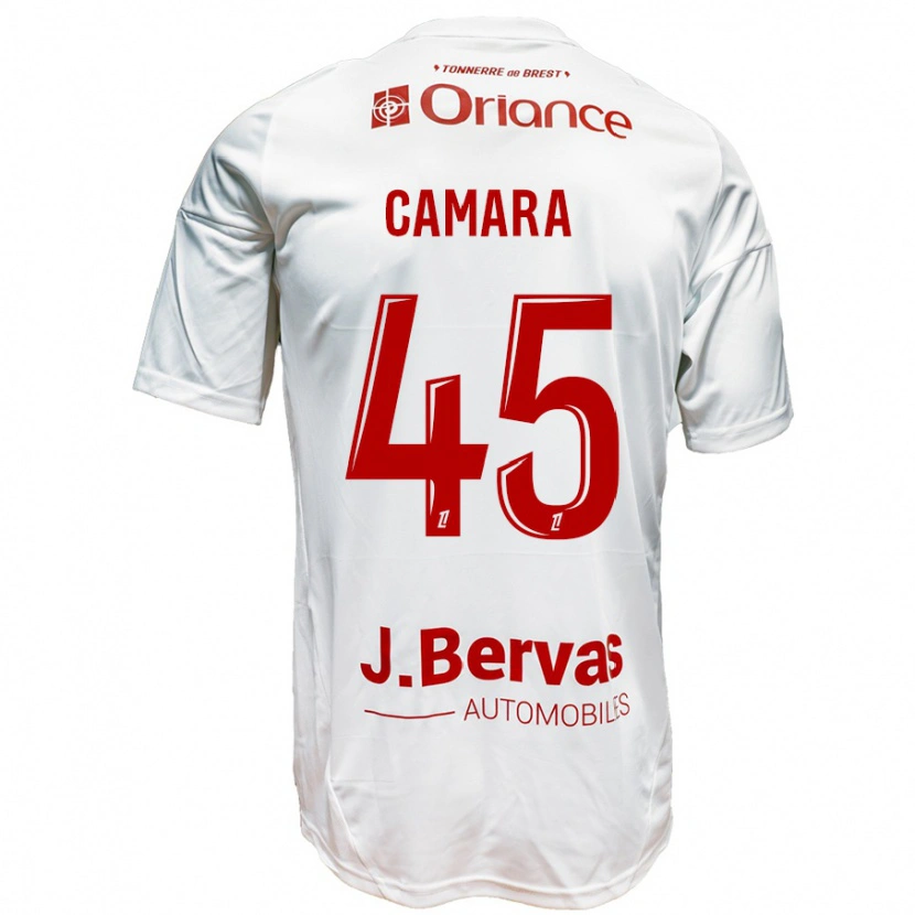 Danxen Hombre Camiseta Mahdi Camara #45 Blanco Rojo 2ª Equipación 2024/25 La Camisa