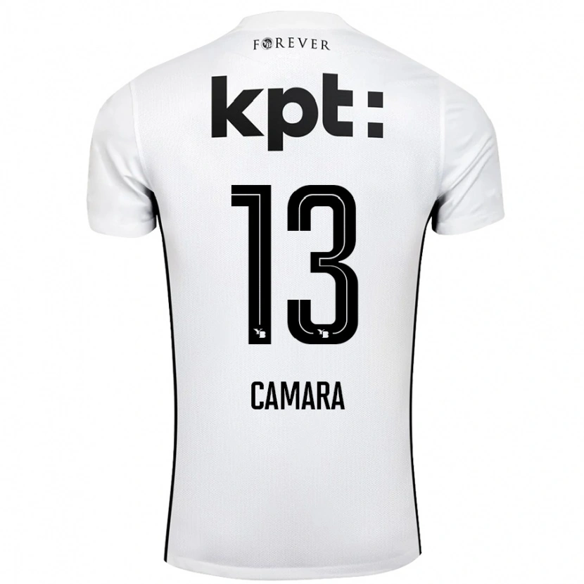 Danxen Hombre Camiseta Mohamed Camara #13 Blanco Negro 2ª Equipación 2024/25 La Camisa