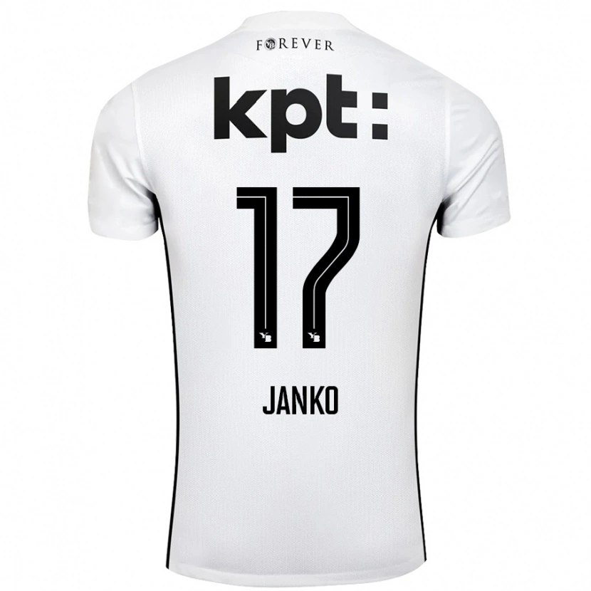 Danxen Hombre Camiseta Saidy Janko #17 Blanco Negro 2ª Equipación 2024/25 La Camisa