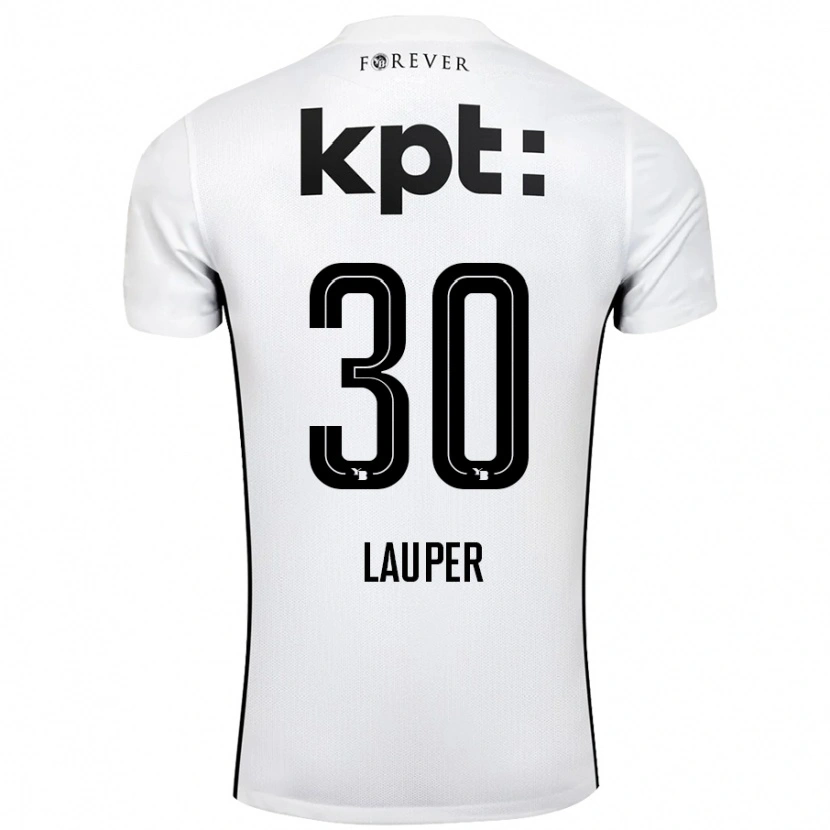 Danxen Hombre Camiseta Sandro Lauper #30 Blanco Negro 2ª Equipación 2024/25 La Camisa