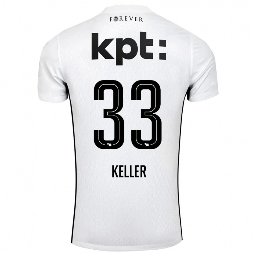 Danxen Hombre Camiseta Marvin Keller #33 Blanco Negro 2ª Equipación 2024/25 La Camisa