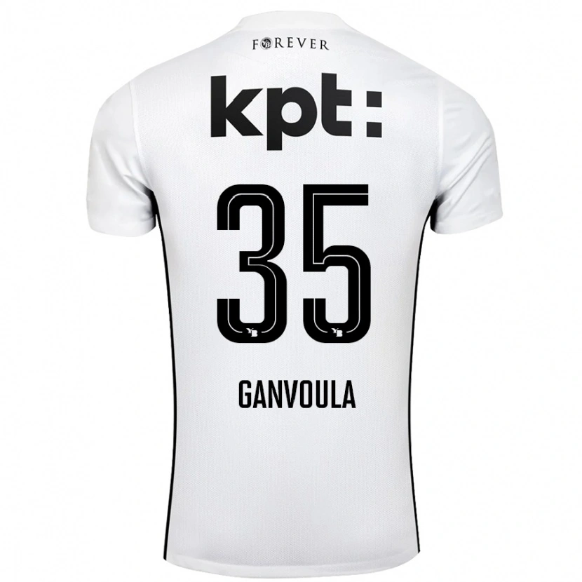 Danxen Hombre Camiseta Silvere Ganvoula #35 Blanco Negro 2ª Equipación 2024/25 La Camisa