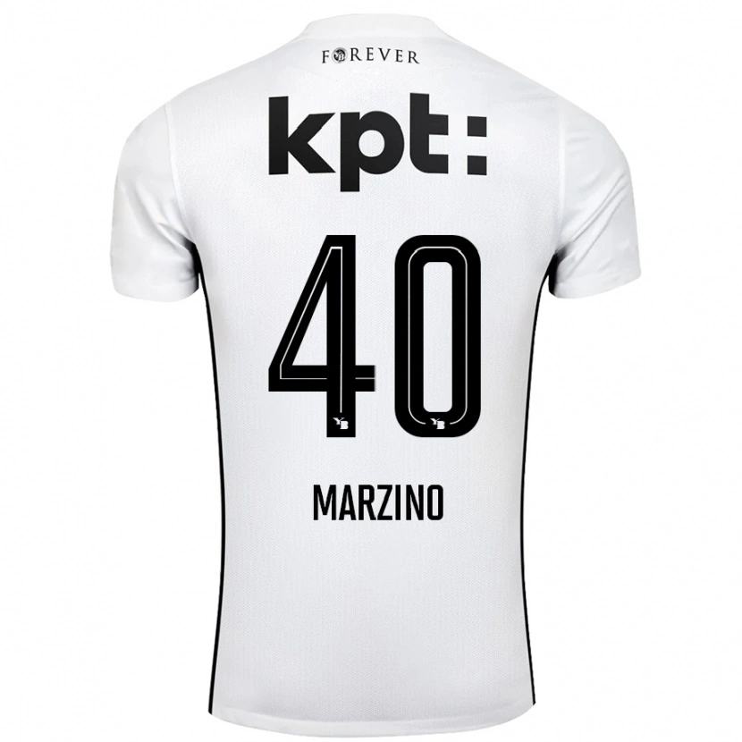 Danxen Hombre Camiseta Dario Marzino #40 Blanco Negro 2ª Equipación 2024/25 La Camisa