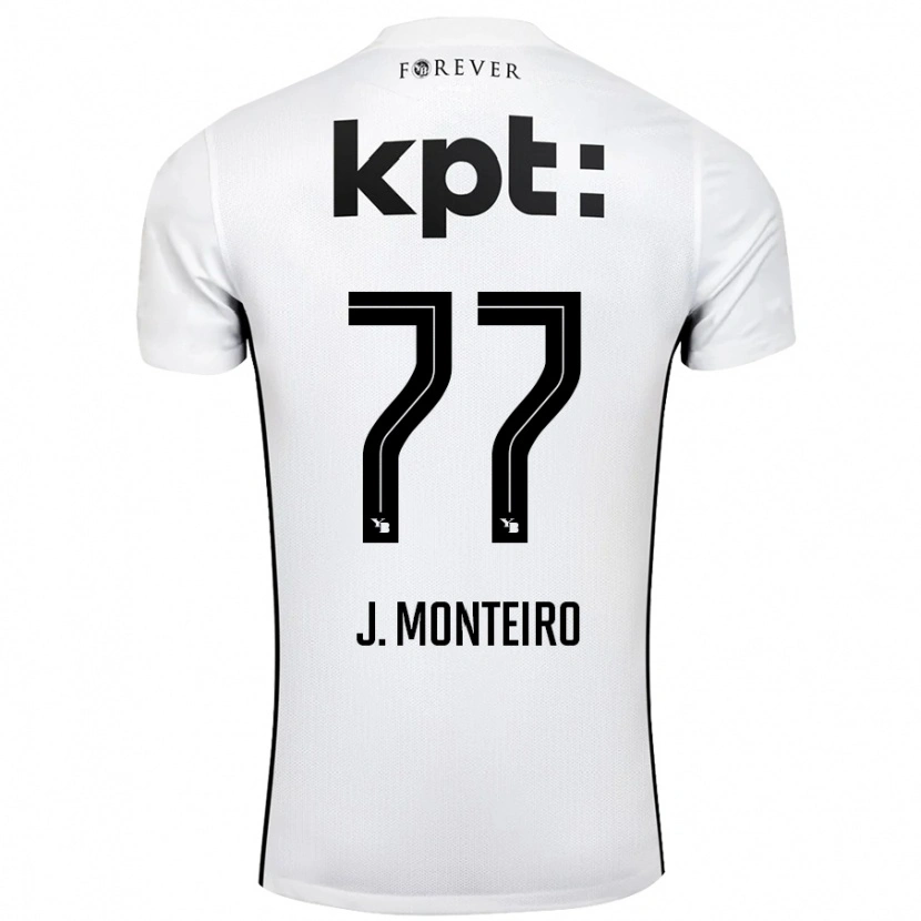 Danxen Hombre Camiseta Joël Monteiro #77 Blanco Negro 2ª Equipación 2024/25 La Camisa