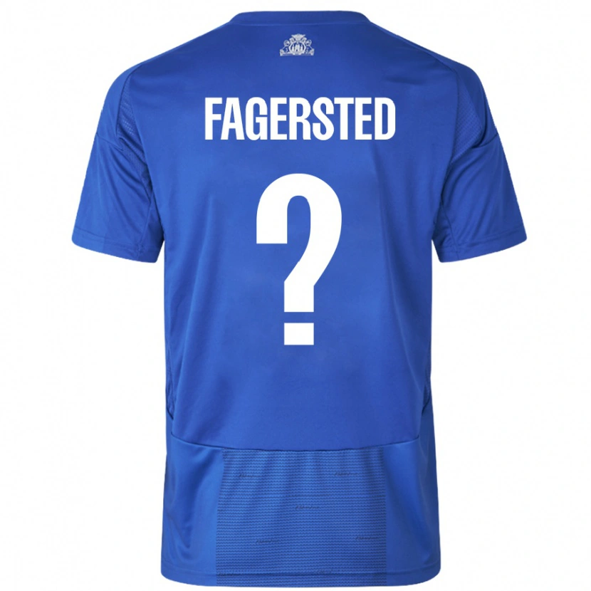 Danxen Hombre Camiseta Johan Fagersted #0 Blanco Azul 2ª Equipación 2024/25 La Camisa