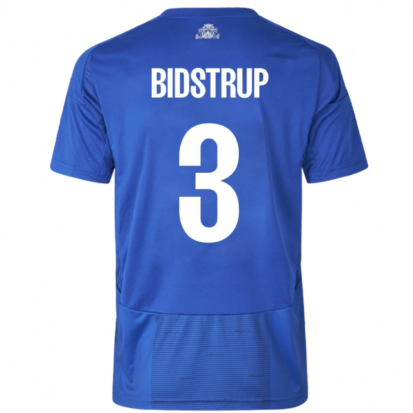 Danxen Hombre Camiseta Hjalte Bidstrup #3 Blanco Azul 2ª Equipación 2024/25 La Camisa