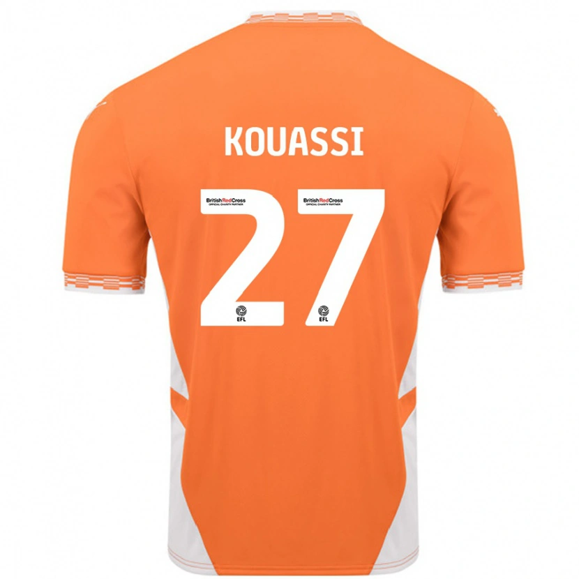 Danxen Mujer Camiseta Kylian Kouassi #27 Naranja Blanco 1ª Equipación 2024/25 La Camisa