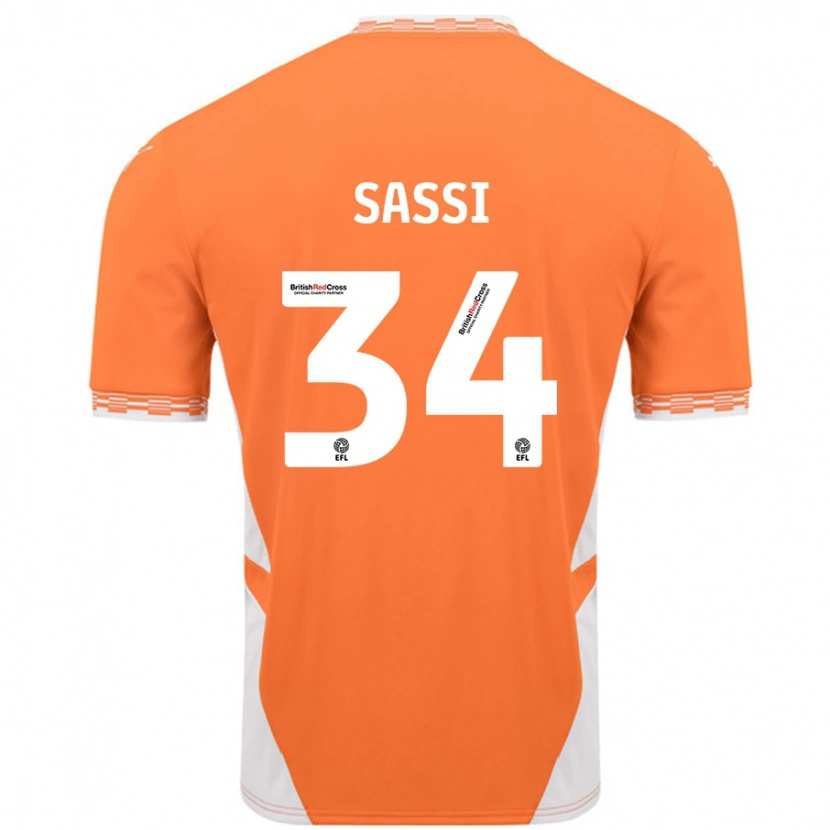 Danxen Mujer Camiseta Dan Sassi #34 Naranja Blanco 1ª Equipación 2024/25 La Camisa