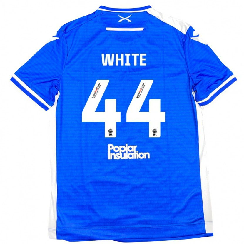 Danxen Mujer Camiseta Charlie White #44 Azul Blanco 1ª Equipación 2024/25 La Camisa