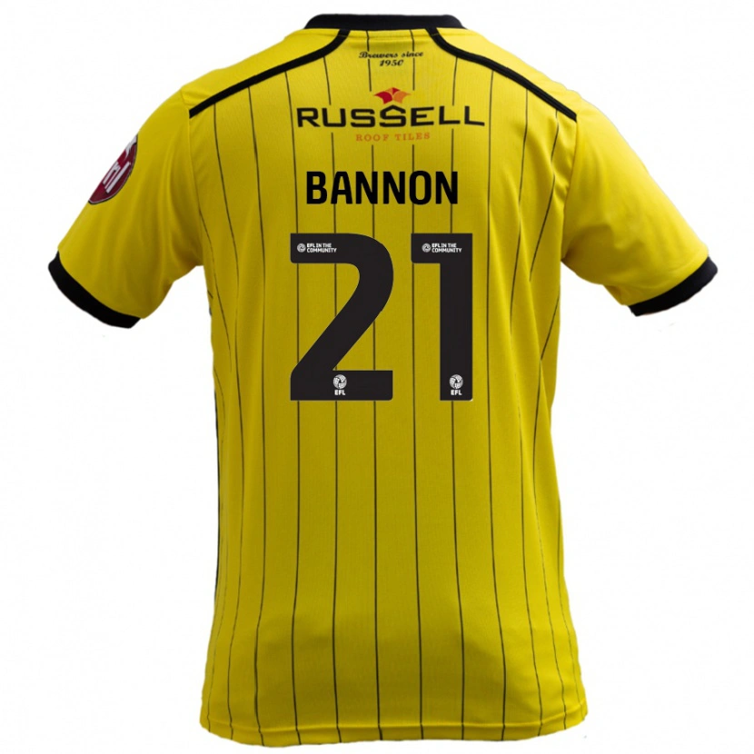 Danxen Mujer Camiseta Alex Bannon #21 Amarillo 1ª Equipación 2024/25 La Camisa