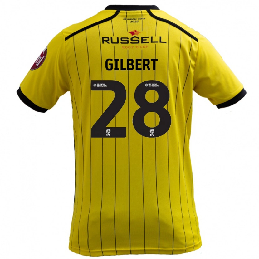 Danxen Mujer Camiseta Cameron Gilbert #28 Amarillo 1ª Equipación 2024/25 La Camisa