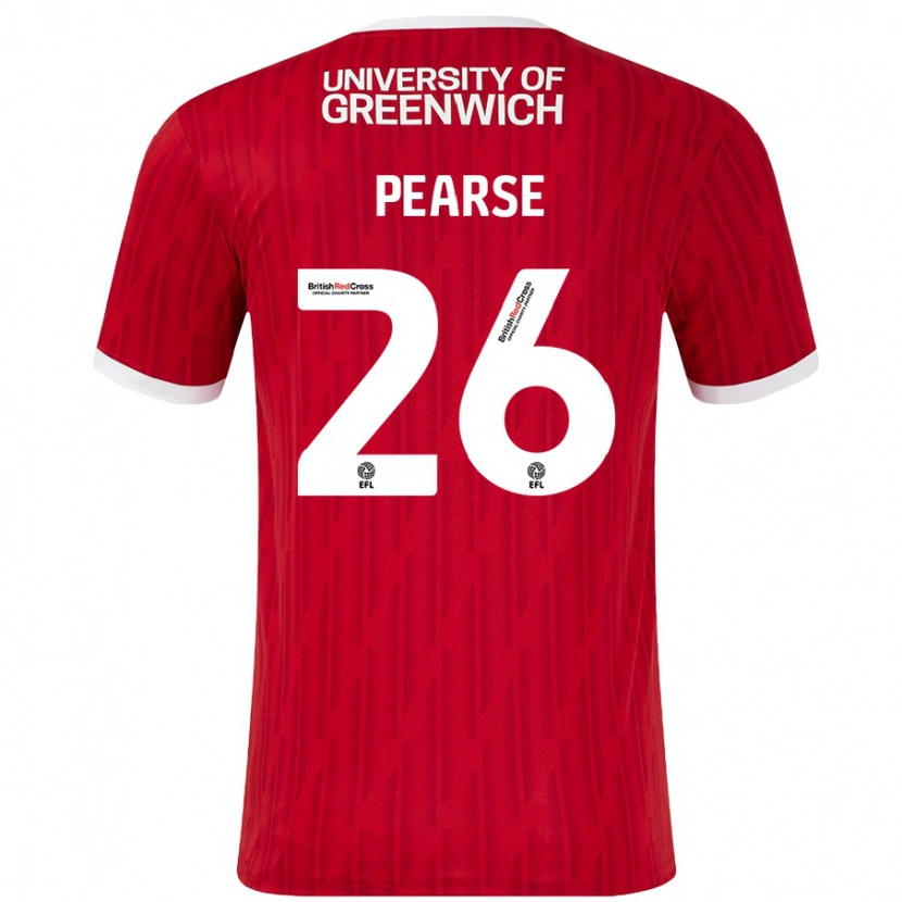 Danxen Mujer Camiseta Gracie Pearse #26 Rojo Blanco 1ª Equipación 2024/25 La Camisa