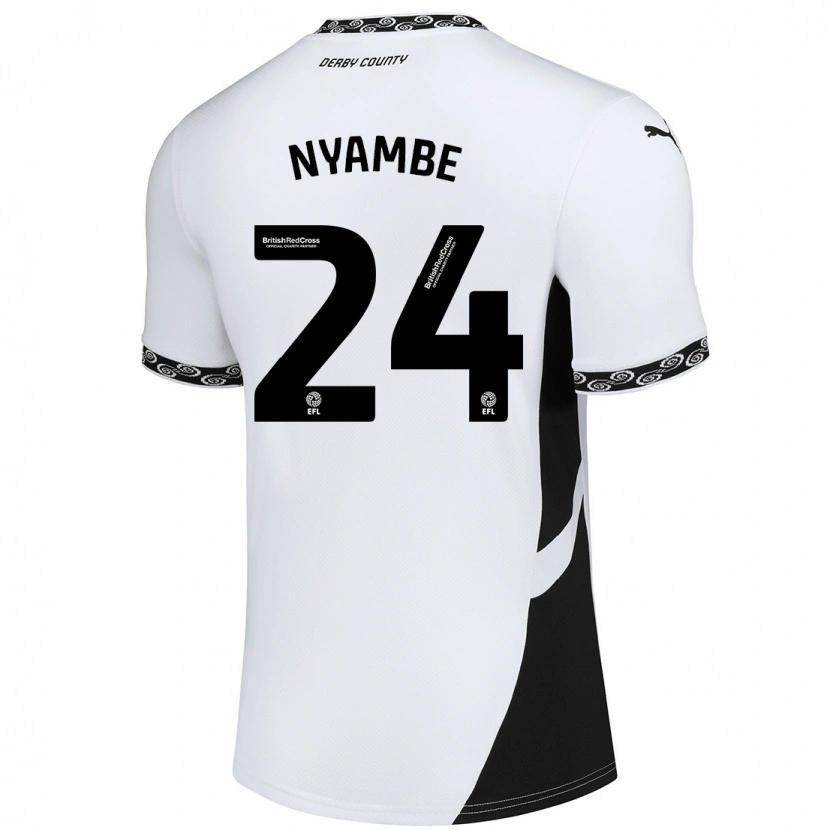 Danxen Mujer Camiseta Ryan Nyambe #24 Blanco Negro 1ª Equipación 2024/25 La Camisa