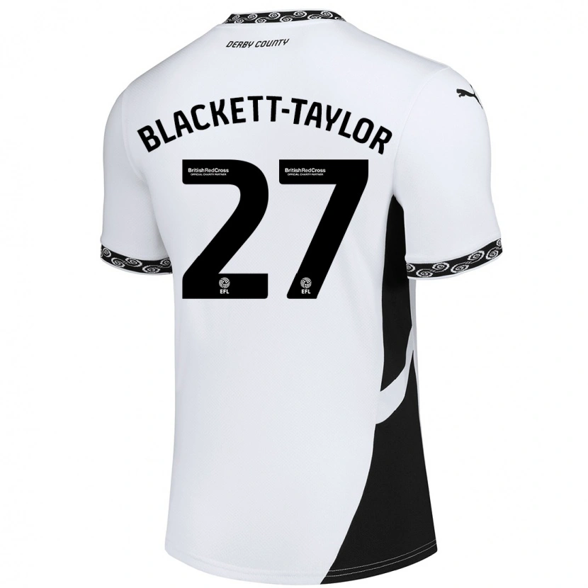 Danxen Mujer Camiseta Corey Blackett-Taylor #27 Blanco Negro 1ª Equipación 2024/25 La Camisa