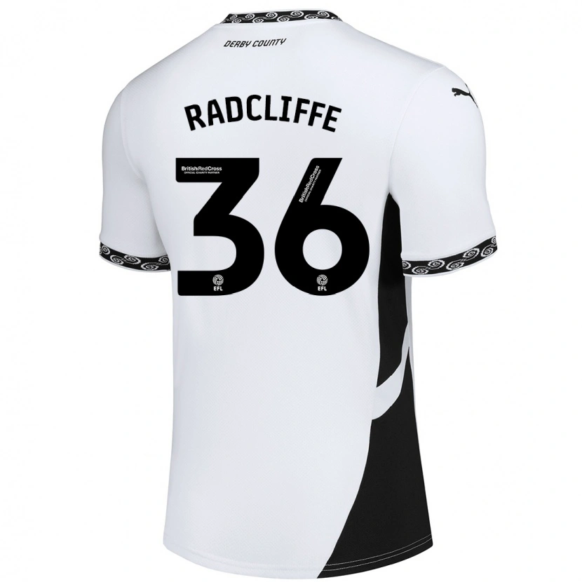 Danxen Mujer Camiseta Ben Radcliffe #36 Blanco Negro 1ª Equipación 2024/25 La Camisa