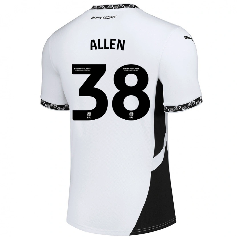 Danxen Mujer Camiseta Cruz Allen #38 Blanco Negro 1ª Equipación 2024/25 La Camisa