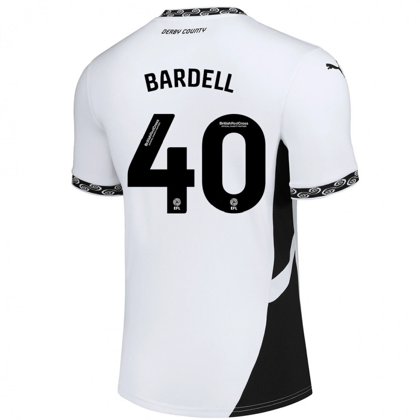 Danxen Mujer Camiseta Max Bardell #40 Blanco Negro 1ª Equipación 2024/25 La Camisa