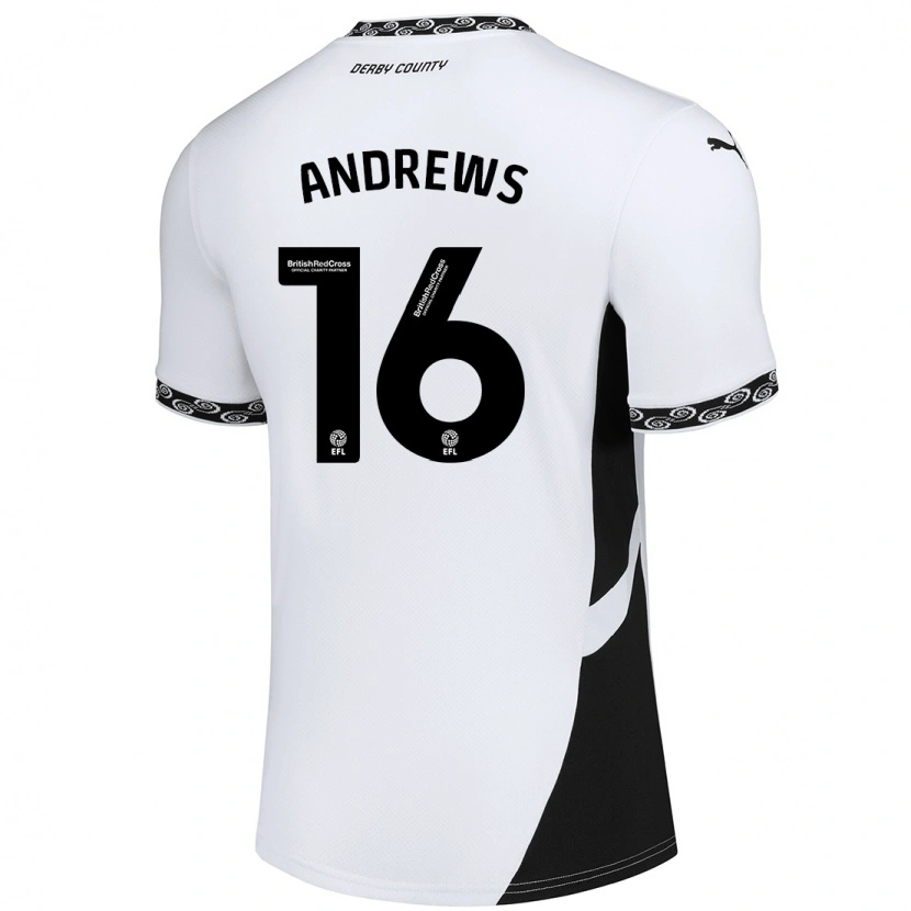 Danxen Mujer Camiseta Marli Rhodes-Andrews #16 Blanco Negro 1ª Equipación 2024/25 La Camisa