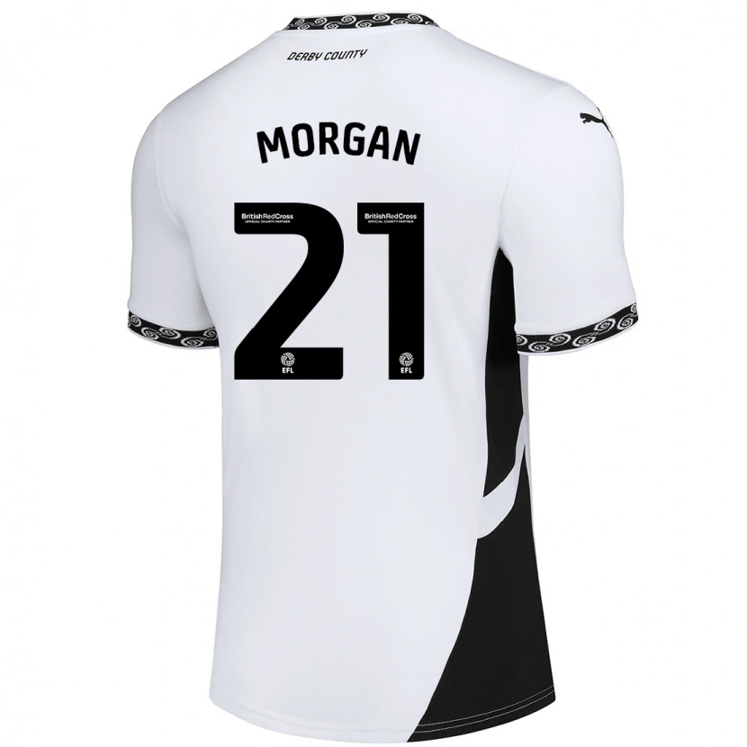 Danxen Mujer Camiseta Sarah Morgan #21 Blanco Negro 1ª Equipación 2024/25 La Camisa