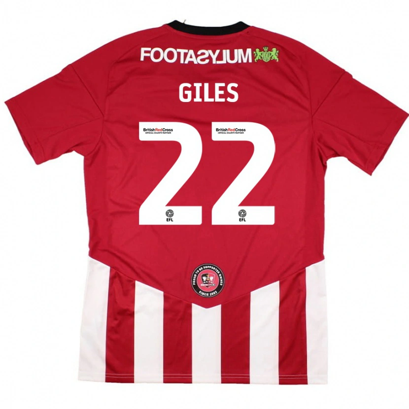 Danxen Mujer Camiseta Olivia Giles #22 Rojo Blanco 1ª Equipación 2024/25 La Camisa