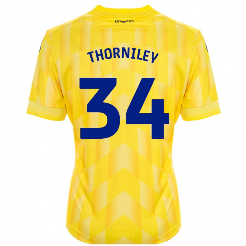 Danxen Mujer Camiseta Jordan Thorniley #34 Amarillo 1ª Equipación 2024/25 La Camisa