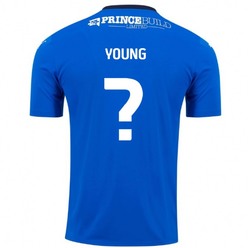 Danxen Mujer Camiseta Tyler Young #0 Azul Blanco 1ª Equipación 2024/25 La Camisa