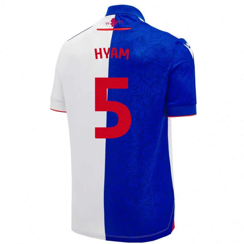 Danxen Mujer Camiseta Dominic Hyam #5 Azul Cielo Blanco 1ª Equipación 2024/25 La Camisa