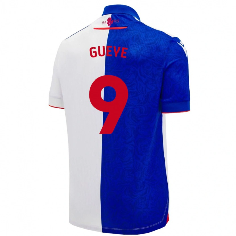 Danxen Mujer Camiseta Makhtar Gueye #9 Azul Cielo Blanco 1ª Equipación 2024/25 La Camisa