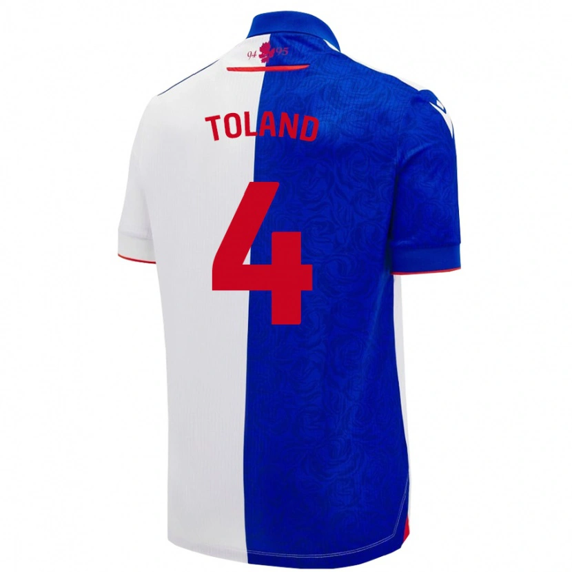 Danxen Mujer Camiseta Tyler Toland #4 Azul Cielo Blanco 1ª Equipación 2024/25 La Camisa