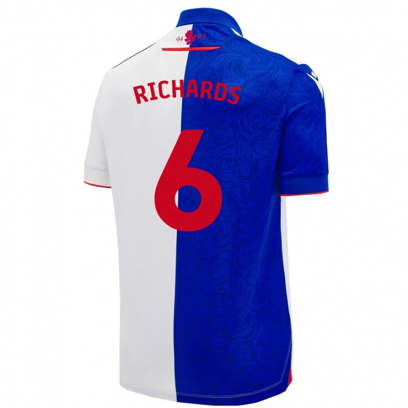 Danxen Mujer Camiseta Jade Richards #6 Azul Cielo Blanco 1ª Equipación 2024/25 La Camisa