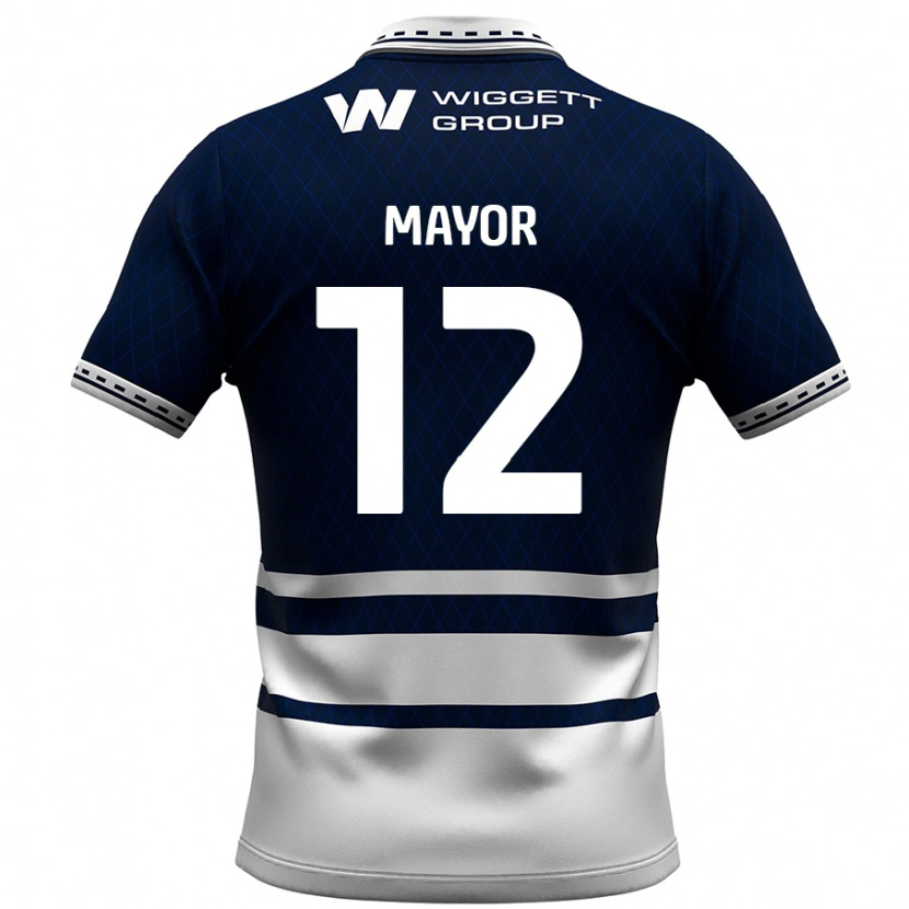 Danxen Mujer Camiseta Adam Mayor #12 Azul Marino Blanco 1ª Equipación 2024/25 La Camisa