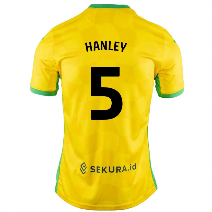 Danxen Mujer Camiseta Grant Hanley #5 Amarillo Verde 1ª Equipación 2024/25 La Camisa