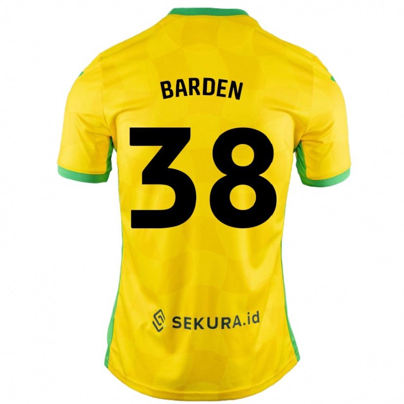 Danxen Mujer Camiseta Daniel Barden #38 Amarillo Verde 1ª Equipación 2024/25 La Camisa