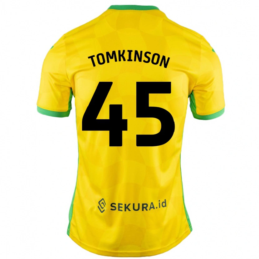 Danxen Mujer Camiseta Jonathan Tomkinson #45 Amarillo Verde 1ª Equipación 2024/25 La Camisa