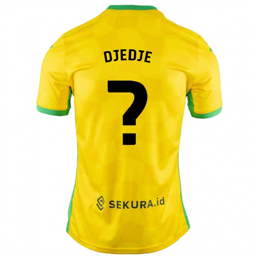 Danxen Mujer Camiseta Uriah Djedje #0 Amarillo Verde 1ª Equipación 2024/25 La Camisa