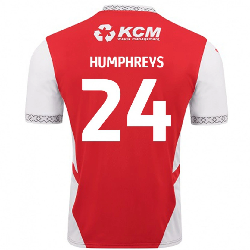 Danxen Mujer Camiseta Cameron Humphreys #24 Rojo Blanco 1ª Equipación 2024/25 La Camisa